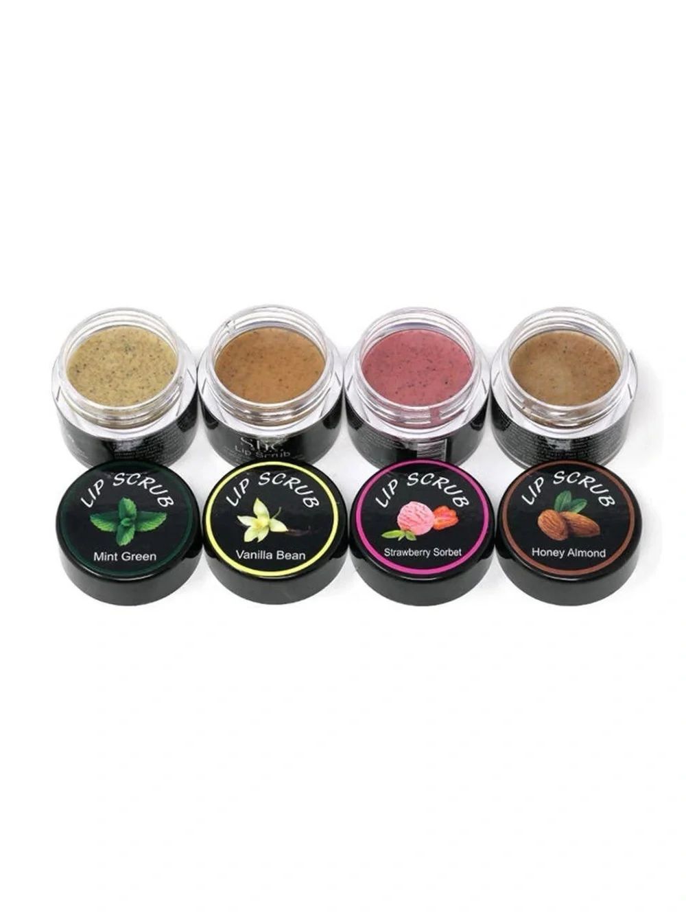 Lip Scrub- Mint Green, Vanilla Bean, Strawberry Sorbet, Honey Almond